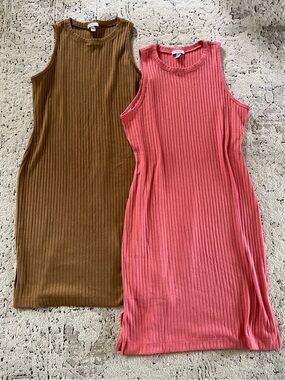 Women’s Nine West Sleeveless Ribbed Knit Midi Dresses Lot - Size XL (fit like L)